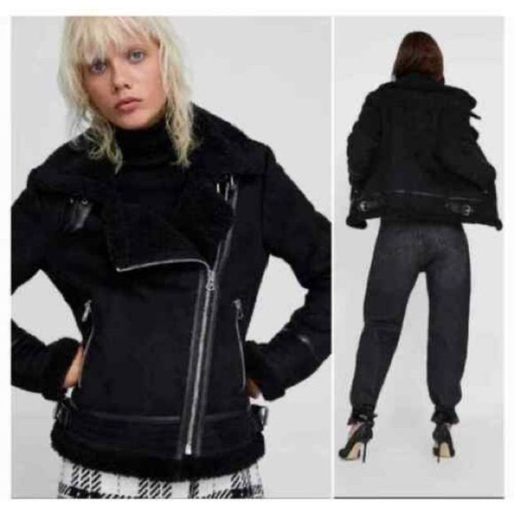 FAUX Shearling moto jacket - Picture 1 of 7
